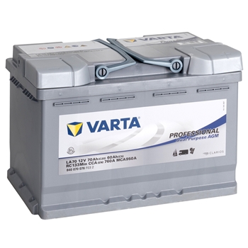 VARTA PROFESSIONAL Versorgungsbatterie, AGM Akku 12V/ 70Ah