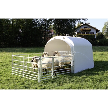 KERBL Großraumhütte für Schafe mit Anschluss-Set für Steckfixhorden