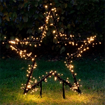 VOSS.garden LED Stern - LED-Gartenstecker Weihnachtsstern 77cm, Weihnachtsbeleuchtung