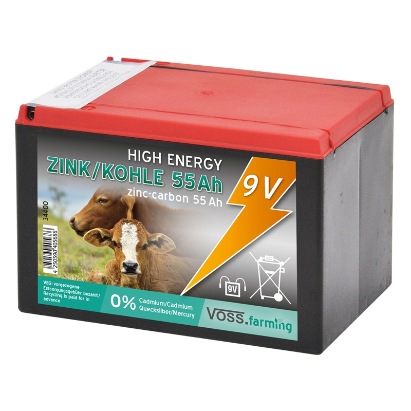 9V Zink-Luft Batterie Trockenbatterie Agrarzone Weidezaunbatterie 55Ah
