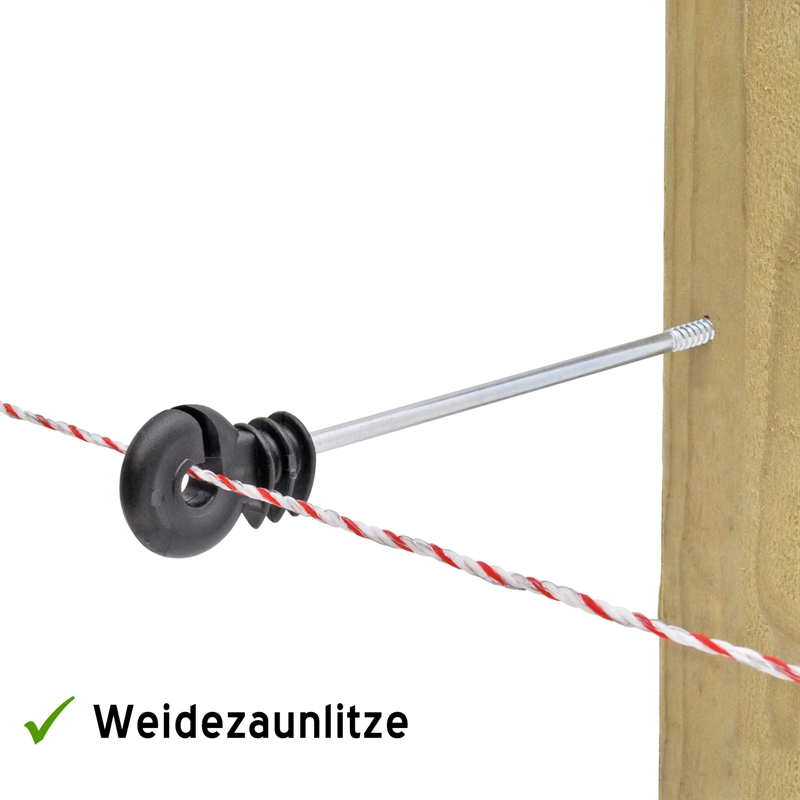 Abstandsiolator für Weidezaunseil bis 8 mm 220 mm 25 x Seilisolator Langstiel
