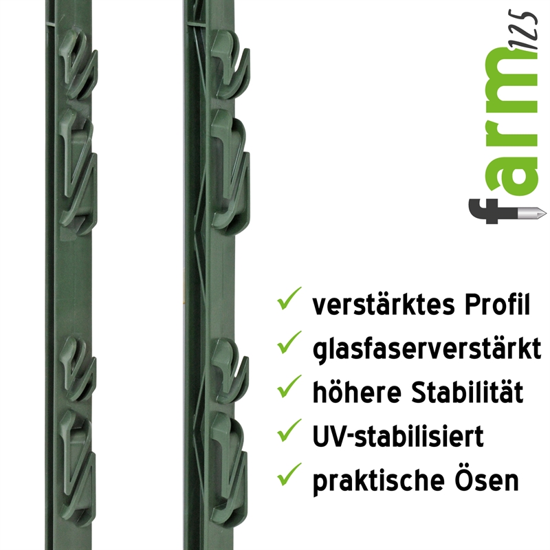 40 Kunststoffpfähle 125 cm grün Weidezaunpfähle Pfähle  Weidezaunpfahl Pfahl 