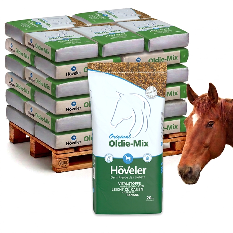 Höveler Oldie-Mix Seniormüsli 33x20kg, haferfrei, Pferdemüsli für Pferde