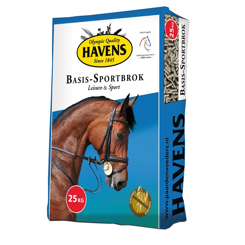 Großansicht der Bildergalerie HAVENS Basis-Sportbrok 10x25kg, haferfreies Kraftfutter, Pellet 7mm für Pferde