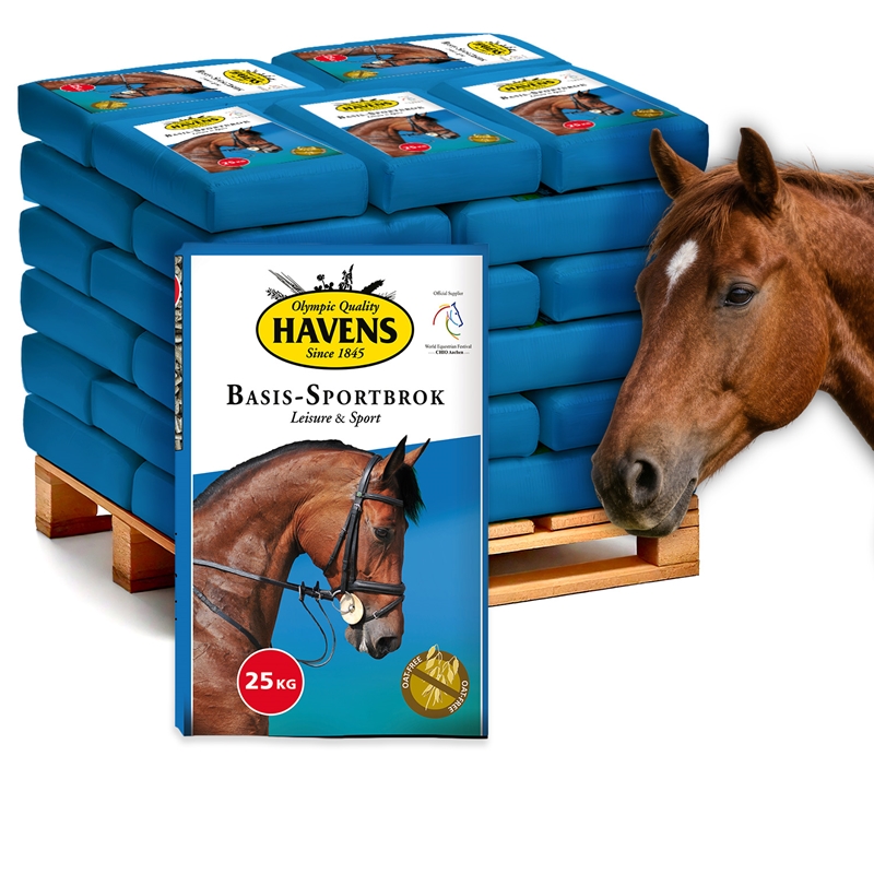Großansicht der Bildergalerie HAVENS Basis-Sportbrok 40x 25kg, haferfreies Kraftfutter, Pellet 7mm für Pferde