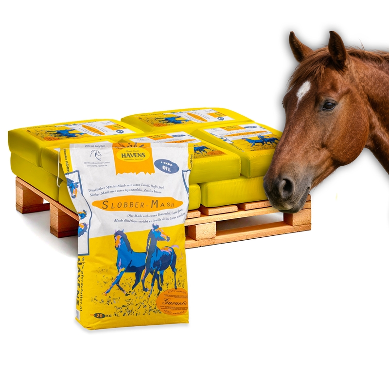 Großansicht der Bildergalerie HAVENS Slobber Mash 10x20kg, haferfreies Mash mit Leinöl für Pferde