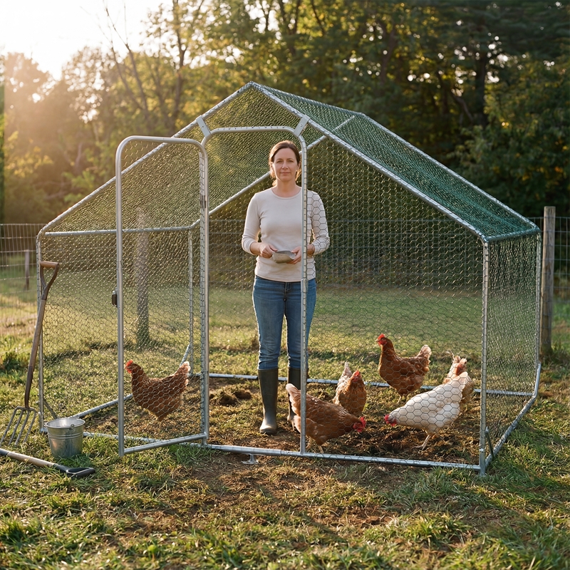 Großansicht der Bildergalerie VOSS.farming Hühner Freilaufgehege 170x300x195cm, Hühnerstall, Voliere