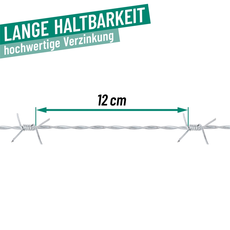 Hadra Stacheldraht (Drahtstärke: 1,6 mm, Länge: 50 m)