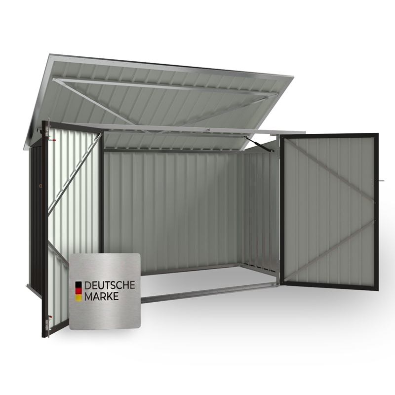Großansicht der Bildergalerie VOSS.garden Fahrradgarage, 210x105x130 cm, grau, 2 Fährräder
