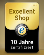 Zufriedene Kundinnen und Kunden seit ��ber 10 Jahren: dafür haben wir den Excellent Shop Award von Trusted Shops erhalten
